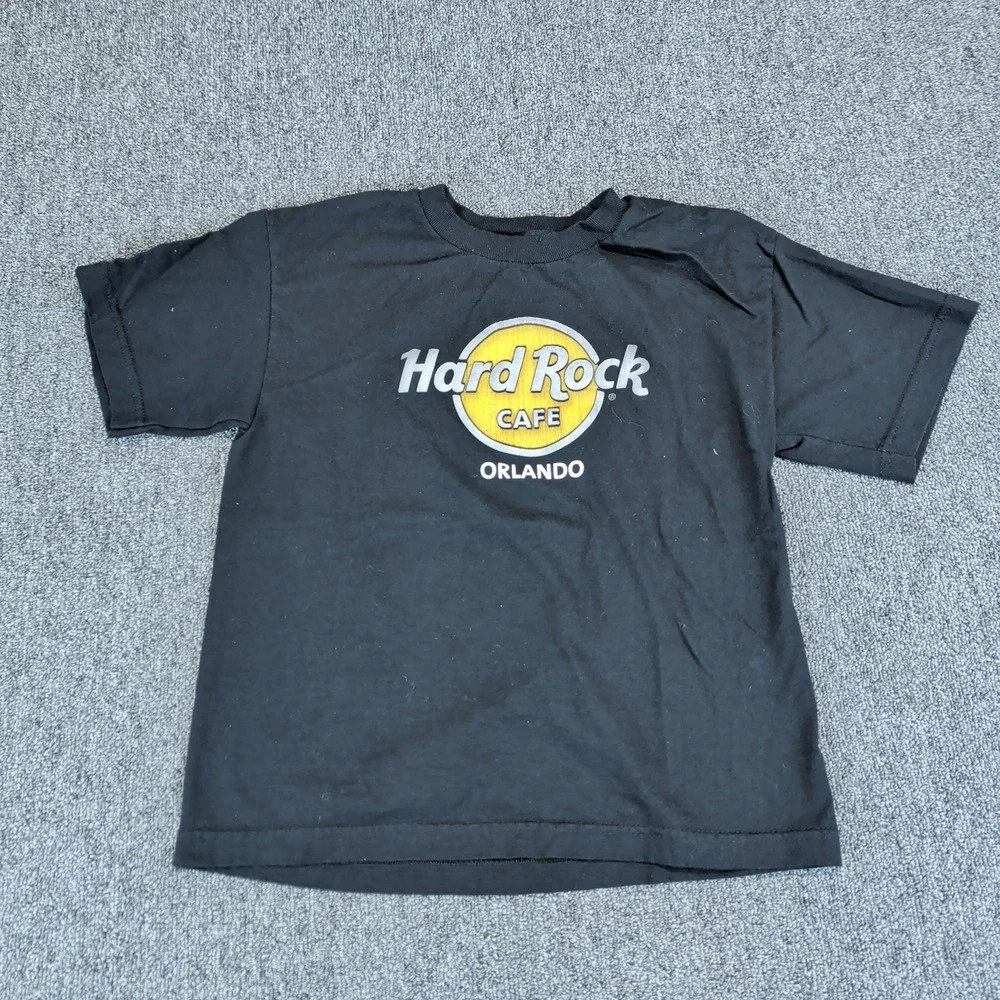 Hard Rock Cafe Orlando Graphic T-Shirt Youth Boys Size Medium Black Cotton Tee